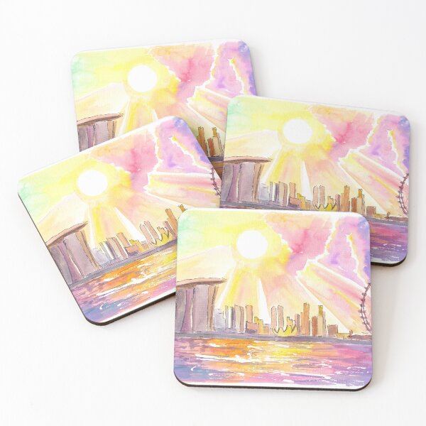 Artikelvorschau, Singapur Beeindruckende Waterfront Skyline View Hafen und Riesenrad entworfen und verkauft von artshop77.