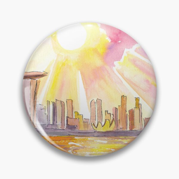 Artikelvorschau, Singapur Beeindruckende Waterfront Skyline View Hafen und Riesenrad entworfen und verkauft von artshop77.