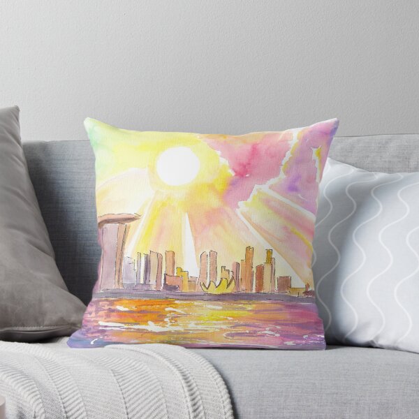 Item preview, Singapore Impressive Waterfront Skyline View Harbour and Ferris Wheel designed and sold by artshop77.