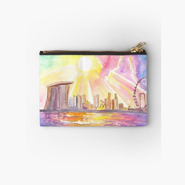 Artikelvorschau, Singapur Beeindruckende Waterfront Skyline View Hafen und Riesenrad entworfen und verkauft von artshop77.