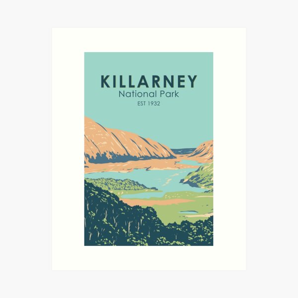 Item preview, Killarney National Park Ireland Travel Art Vintage designed and sold by KrisSidDesigns.