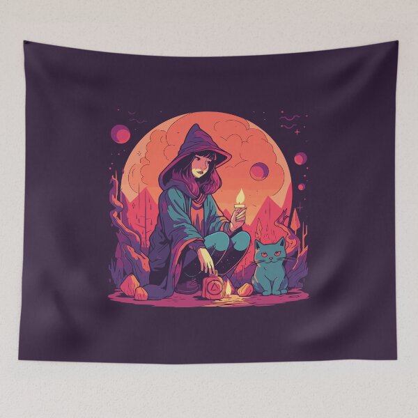 Item preview, Post-Apocalypses Witch and Cat designed and sold by 8bitbubbles.