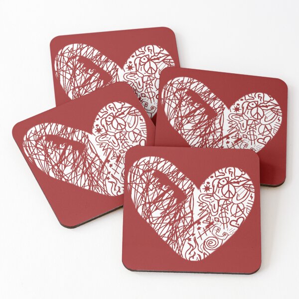 Item preview, Corazón garabateado con símbolos - Corazón blanco designed and sold by Twaingrant.