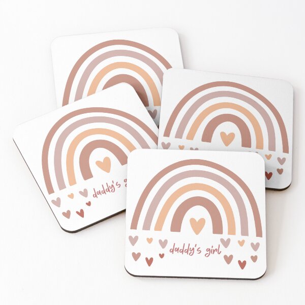 Item preview, Daddy's Girl, rainbow and hearts in muted colors designed and sold by BrinaandPops.