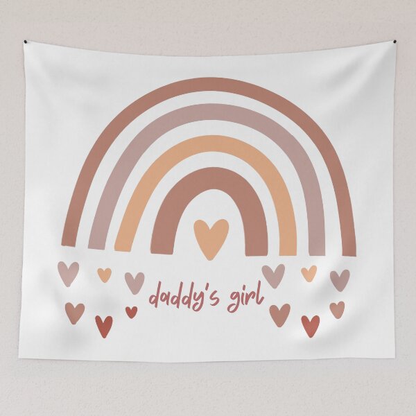 Item preview, Daddy's Girl, rainbow and hearts in muted colors designed and sold by BrinaandPops.