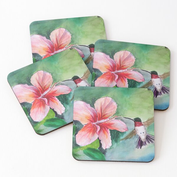 Item preview, Ruby Throated Hummingbird and Hibiscus Flower designed and sold by julyperson.