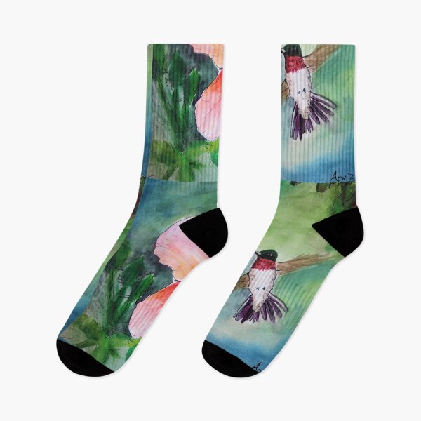 Item preview, Ruby Throated Hummingbird and Hibiscus Flower designed and sold by julyperson.