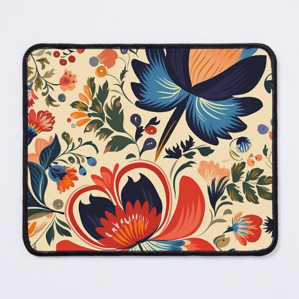 Item preview, Folklore and Folktale inspired motifs, Kalocsa, red-blue hues, floral, Hungarian designed and sold by EmeraldeaArt.