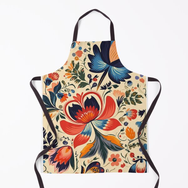 Item preview, Folklore and Folktale inspired motifs, Kalocsa, red-blue hues, floral, Hungarian designed and sold by EmeraldeaArt.