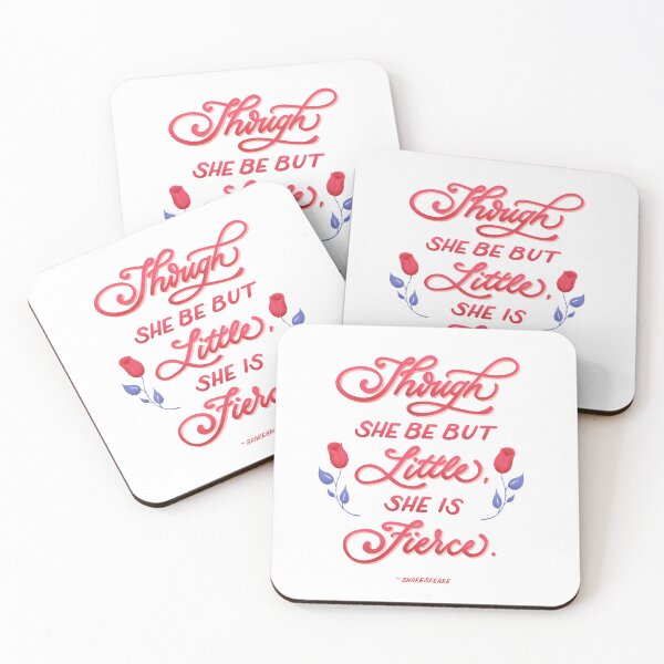 Item preview, Though She Be but Little, She Is Fierce - Shakespeare Quote Lettering Design designed and sold by SandpaperStudio.