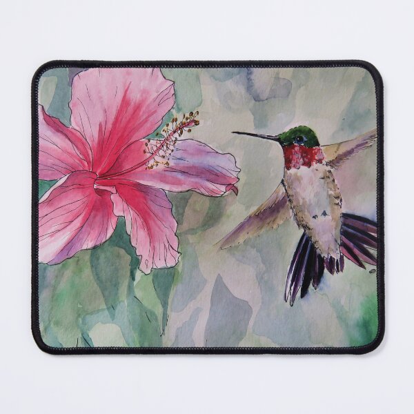 Item preview, Pen and Ink Ruby Throated Hummingbird and Hibiscus  designed and sold by julyperson.
