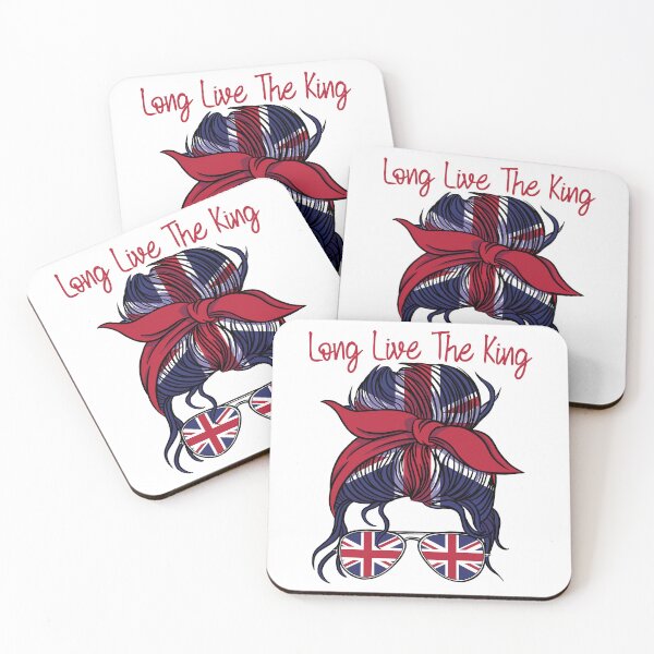 Item preview, Funny Messy Hair Woman Bun British Flag Long Live The King designed and sold by pipsmerch.