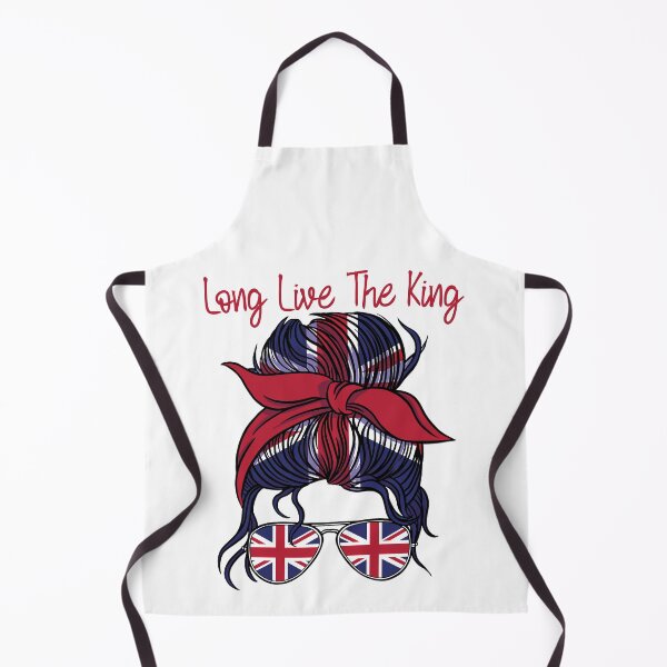 Item preview, Funny Messy Hair Woman Bun British Flag Long Live The King designed and sold by pipsmerch.