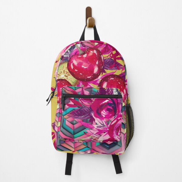 Item preview, Roses, cherries and hexagons, psychedelic art designed and sold by IngaDesign.