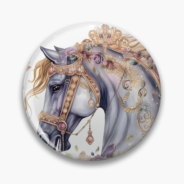 Item preview, "Majestic Floral Carousel Horse." designed and sold by CherNikDesigns.