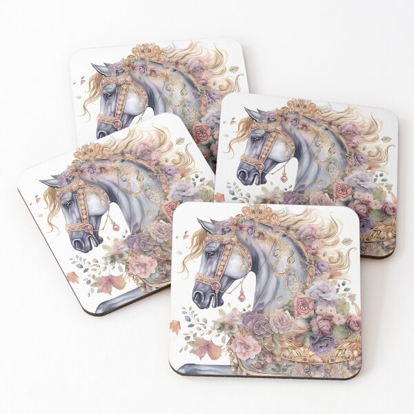 Item preview, "Majestic Floral Carousel Horse." designed and sold by CherNikDesigns.