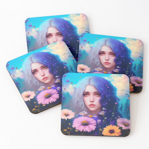 Item preview, Two Tone Haired Girl in Wildflowers by Perceptual Paradox Creations designed and sold by hobbit73.