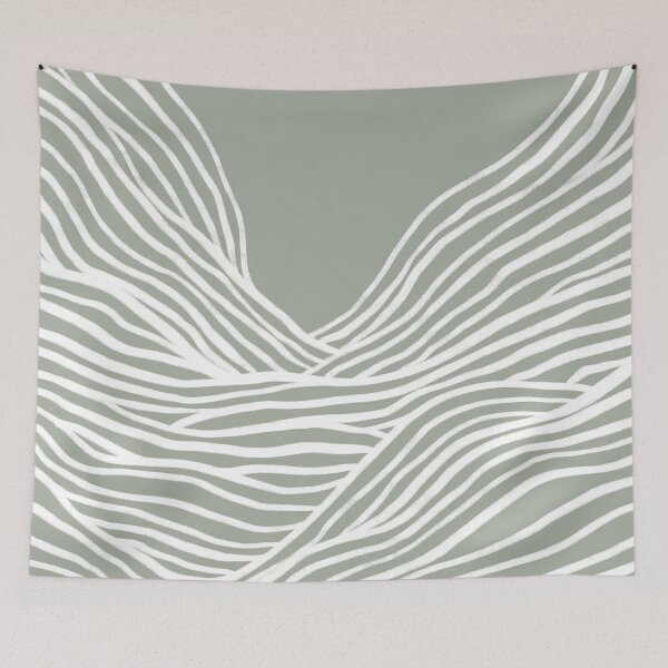 Item preview, Green landscape abstract line art designed and sold by Miss-Belle.