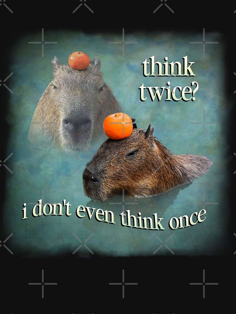Think Twice? I Don't Even Think Once capybara word art Classic T-Shirt
