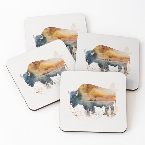 Item preview, Watercolor Buffalo on the Plains designed and sold by Pamela Maxwell.