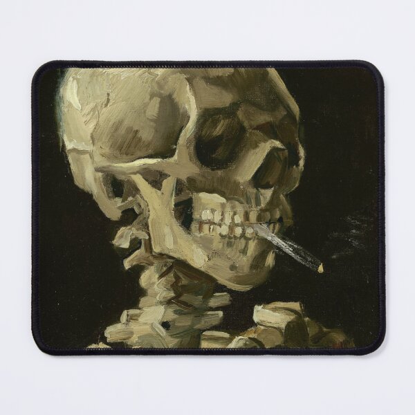 Aperçu de l'œuvre Crâne d'un squelette avec une cigarette en feu par Vincent van Gogh créée et vendue par podartist.