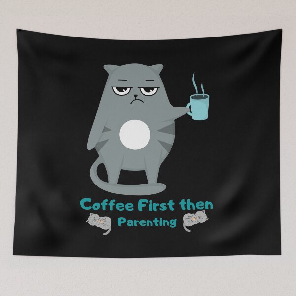 Item preview, Funny First Coffee Then Parenting Caffeine Mom Dad First Coffee designed and sold by LadyHustle.