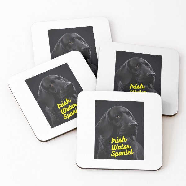Item preview, Irish Water Spaniel Black Background designed and sold by IrishPOD.