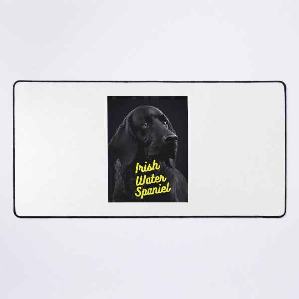 Item preview, Irish Water Spaniel Black Background designed and sold by IrishPOD.