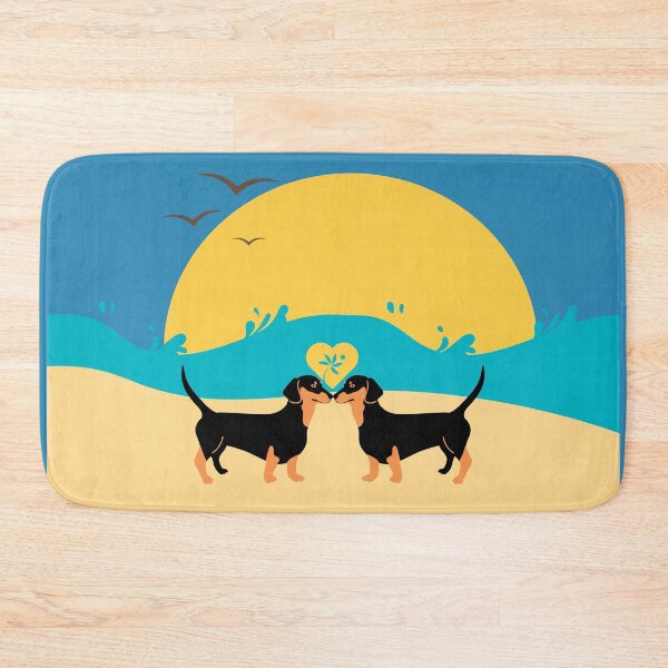 Item preview, Summer Beach with Sun for Dachshund Lovers designed and sold by SeasonalDogs.