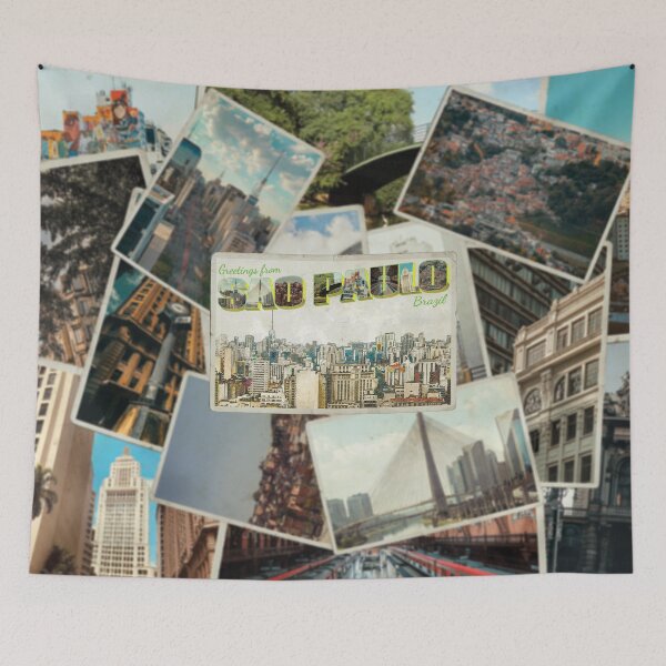 Item preview, Greetings from Sao Paulo in Brazil Vintage style retro souvenir designed and sold by DeveloperProp0.