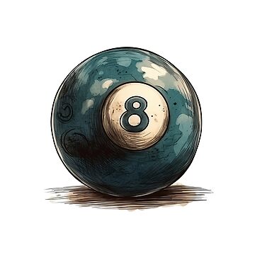 Realistic 8 Ball Pool Billiards Eight Ball Sticker for Sale by cinemapool