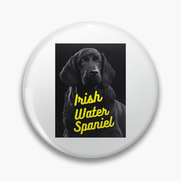 Artikelvorschau, Irish Water Spaniel Dunkelschwarzer Hintergrund entworfen und verkauft von IrishPOD.