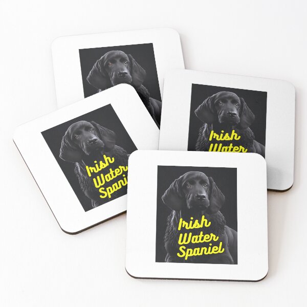 Item preview, Irish Water Spaniel Dark Black Background designed and sold by IrishPOD.