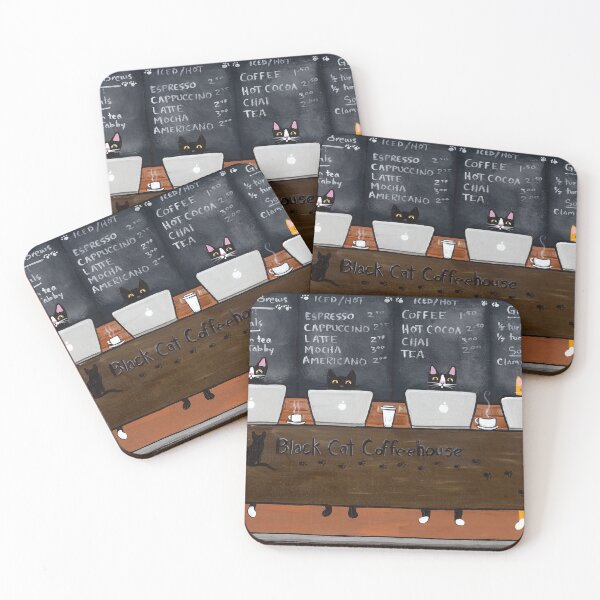 Item preview, Black Cat Coffeehouse designed and sold by KilkennyCat Art.