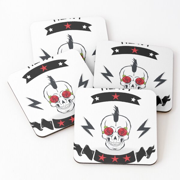 Item preview, Heavy Metal; Skull with Mohawk, Banners and Red Stars designed and sold by evaninla.