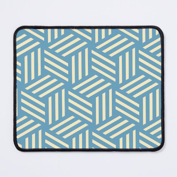 Item preview, Retro Abstract Geometric Optical Illusion Cubes Pattern in Blue designed and sold by Secondhand-Rose.