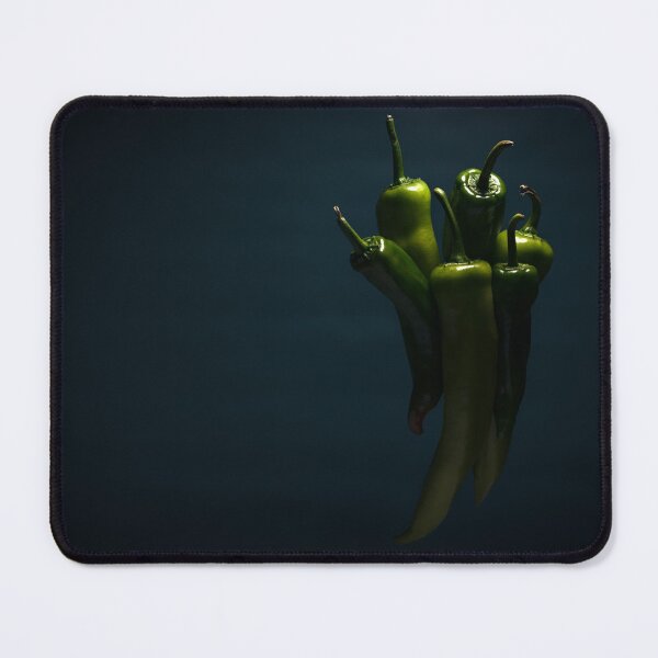 Item preview, Vibrant Green Peppers on Blue Background designed and sold by SergeiLorgus.
