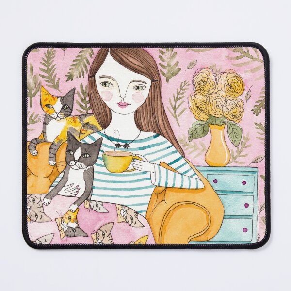 Item preview, Movie Night With the Cats designed and sold by KilkennyCat Art.