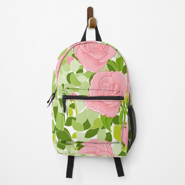 Item preview, Kawaii Pink Summer Rose with Green Leaves | Flower Pattern designed and sold by Moyanana.