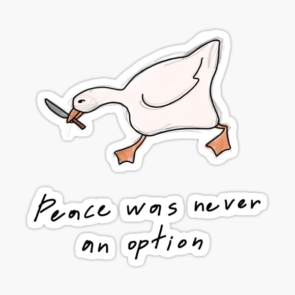 Item preview, "Goose with a Knife: A Bold Statement for Peace" designed and sold by WhimsyMarket.