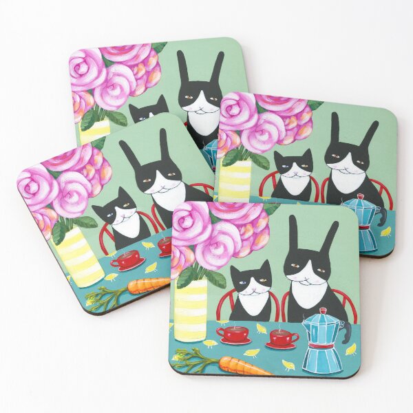 Item preview, Rabbit and Cat Breakfast Coffee designed and sold by KilkennyCat Art.