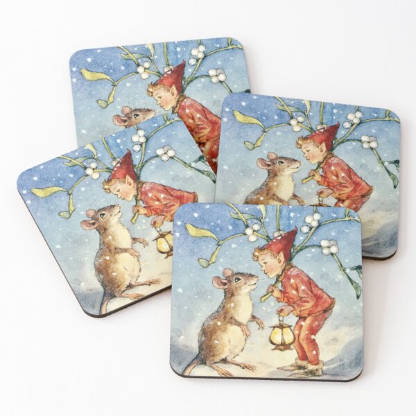Item preview, Christmas Elf and Mouse Greetings - Margaret Tarrant Christmas designed and sold by forgottenbeauty.