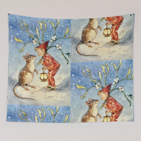 Item preview, Christmas Elf and Mouse Greetings - Margaret Tarrant Christmas designed and sold by forgottenbeauty.