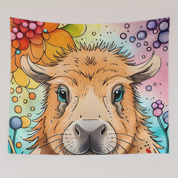 Item preview, Cute capybara in watercolor and alcohol ink designed and sold by RK - Shop.