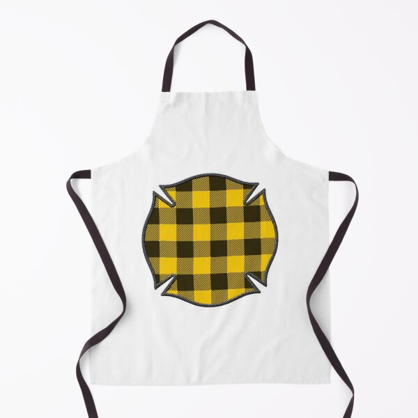 Item preview, Cool Yellow Black Plaid Firefighter Maltese Cross Cute Funny loves Hunting Fishing designed and sold by Thinline Fire Police EMS.
