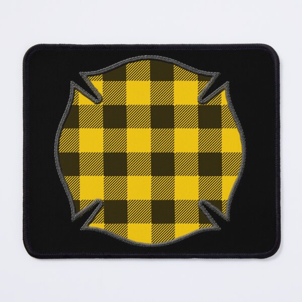 Item preview, Cool Yellow Black Plaid Firefighter Maltese Cross Cute Funny loves Hunting Fishing designed and sold by Thinline Fire Police EMS.