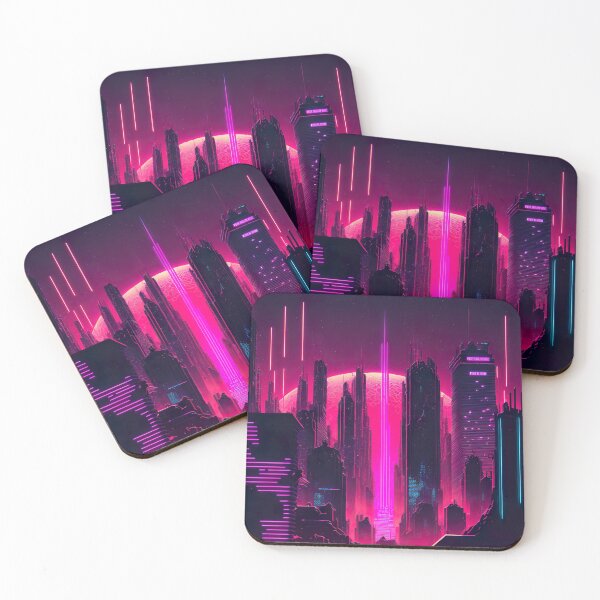 Item preview, Synthwave cityscape designed and sold by NavyPanda.