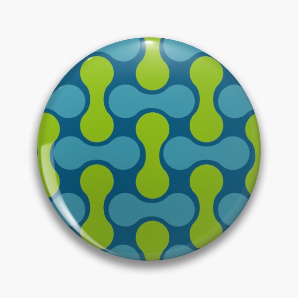Item preview, Retro Colorful Blue & Green Abstract Geometric Pattern designed and sold by Secondhand-Rose.