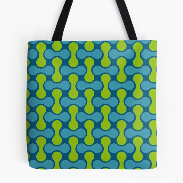 Item preview, Retro Colorful Blue & Green Abstract Geometric Pattern designed and sold by Secondhand-Rose.