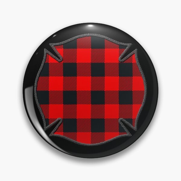 Item preview, Cool Red Black Plaid Firefighter Maltese Cross Cute Funny loves Hunting Fishing designed and sold by Thinline Fire Police EMS.
